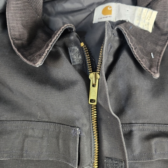 Vintage Carhartt Chore Jacket CO3 BLK Snap Hood USA Men’s Size 54 Tall - Picture 8 of 12